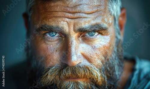 Middle age bearded man, dramatic lighting