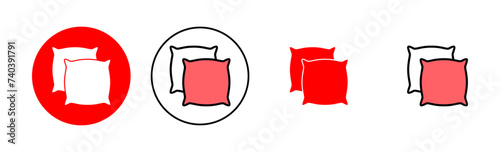 Pillow icon set illustration. Pillow sign and symbol. Comfortable fluffy pillow