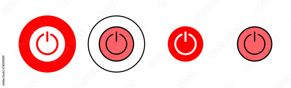 Power icon set illustration. Power Switch sign and symbol. Electric power Power icon set illustration. Power Switch sign and symbol. Electric power