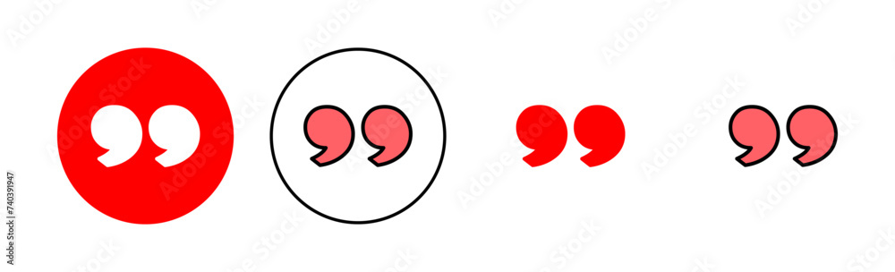 Quote icon set illustration. Quotation mark sign and symbol Quote icon set illustration. Quotation mark sign and symbol