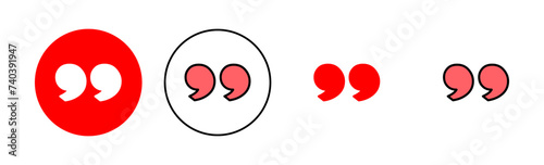 Quote icon set illustration. Quotation mark sign and symbol