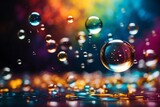 bubbles on colorful background AI generated 