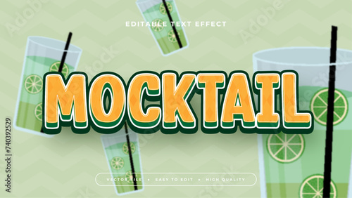 Green and yellow mocktail 3d editable text effect - font style