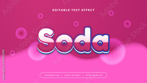 Pink red and white soda 3d editable text effect - font style