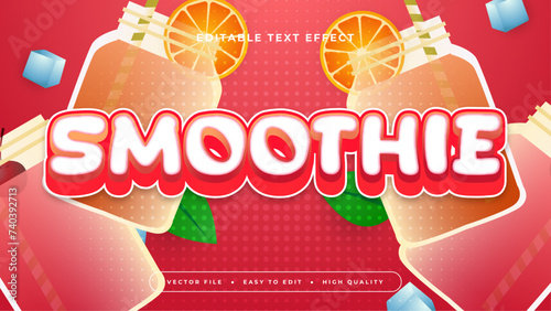 Colorful colourful smoothie 3d editable text effect - font style