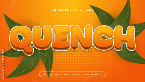 Orange white and green quench 3d editable text effect - font style