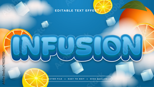 Blue yellow and orange infusion 3d editable text effect - font style