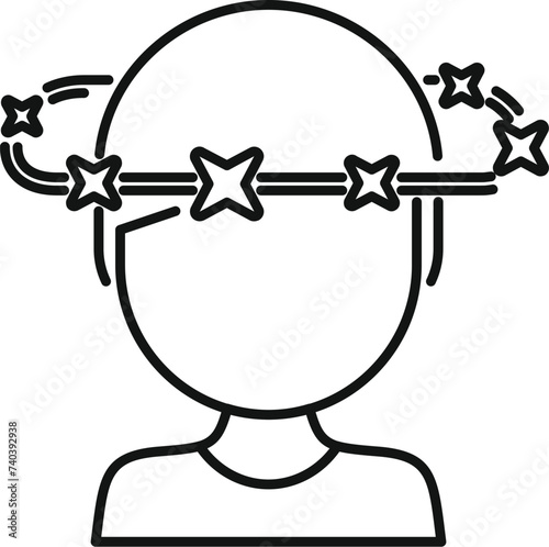 Pressure pain sick icon outline vector. Dizzy head disease. Care patient cranium