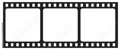 Grunge film strips collection. Old retro cinema movie strip video recording. Vector .