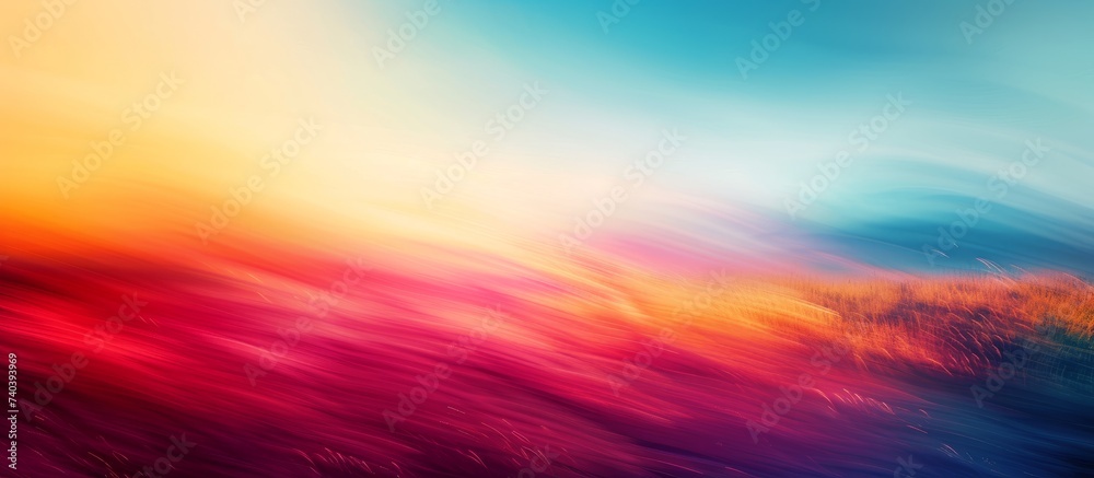 Obraz premium As the sun sets, the sky is filled with fluffy clouds, creating a stunning display of pink and red hues at dusk. The natural landscape is transformed into a breathtaking geological phenomenon