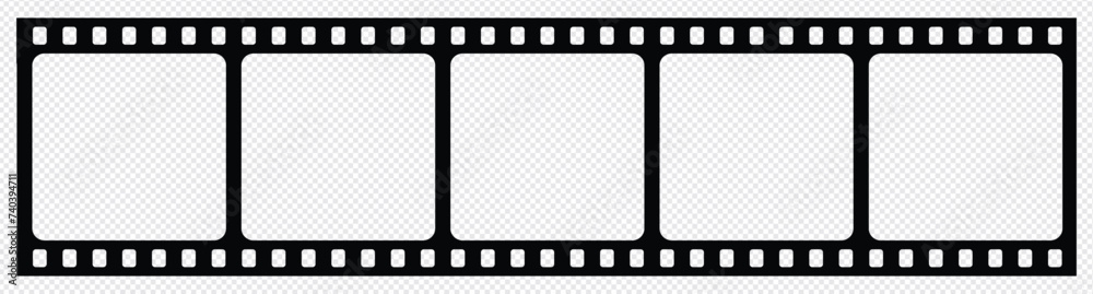 Filmstrip. Seamless film strips on isolated background. Vector blank photo frames. Vintage cinema and photo tape. Retro film strips. Vector EPS 10