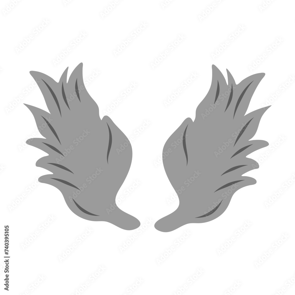 hand drawn angel or bird wings silhouette hand drawn angel or bird wings silhouette
