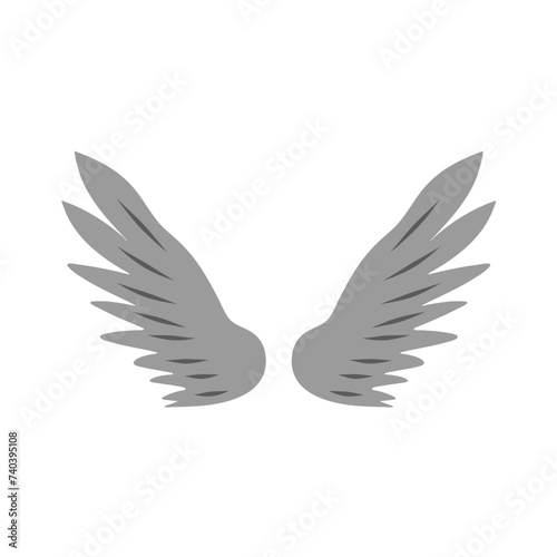 Wallpaper Mural hand drawn angel or bird wings silhouette Torontodigital.ca