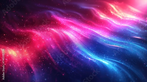 abstract glowing particle waves