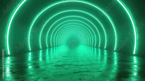 green neon infinity corridor