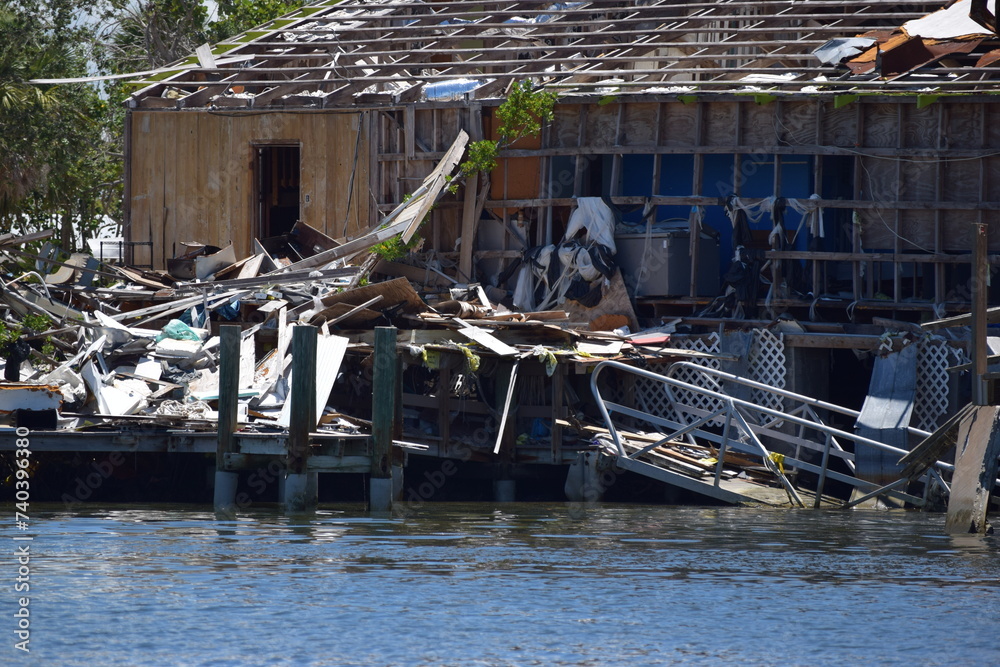 Hurricane debris fort myers beach florida salvanged boats