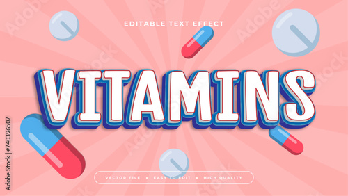 Colorful vitamins 3d editable text effect - font style