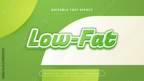 Green and white low fat 3d editable text effect - font style