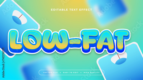 Blue white and green low fat 3d editable text effect - font style