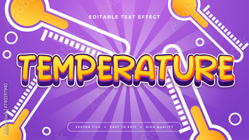 Orange purple violet and white temperature 3d editable text effect - font style