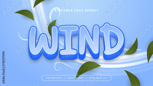 Green blue and white wind 3d editable text effect - font style