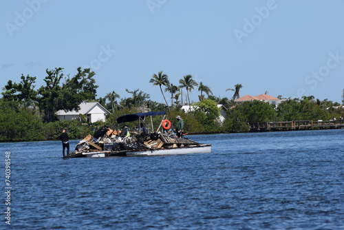 Salvage boating after hurricane ian