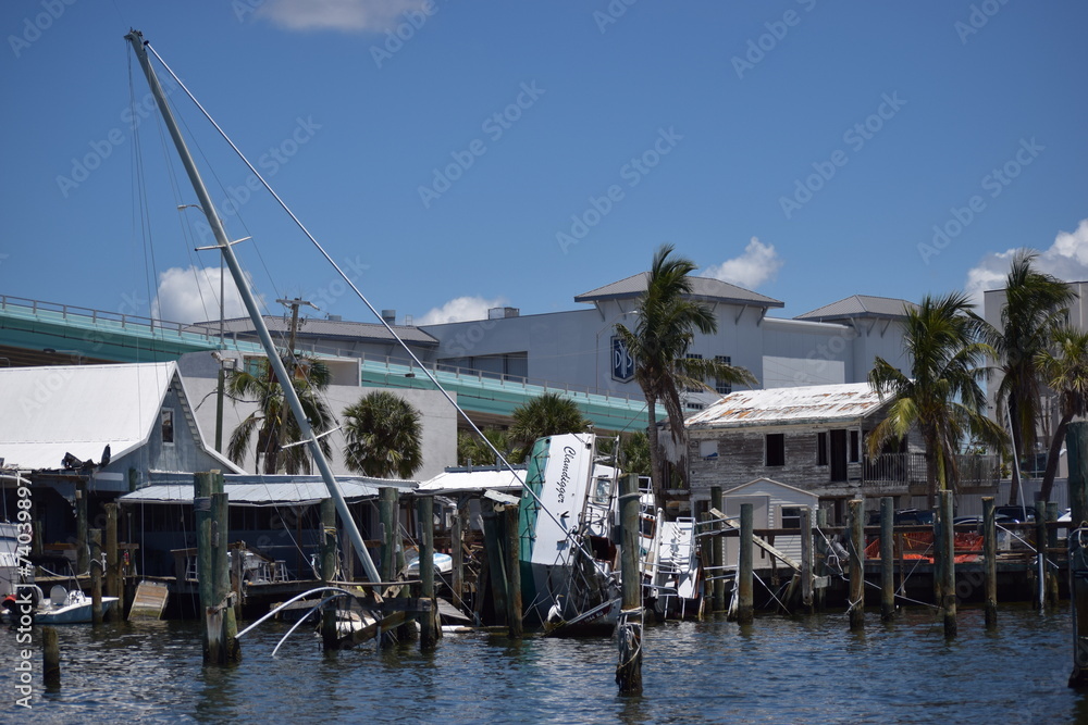 Hurricane Ian Boats Damage Fort Myers Beach