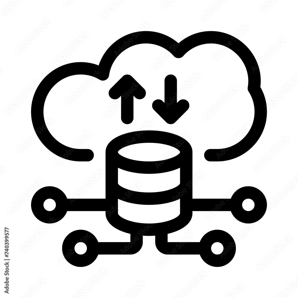 Fototapeta premium cloud storage line icon