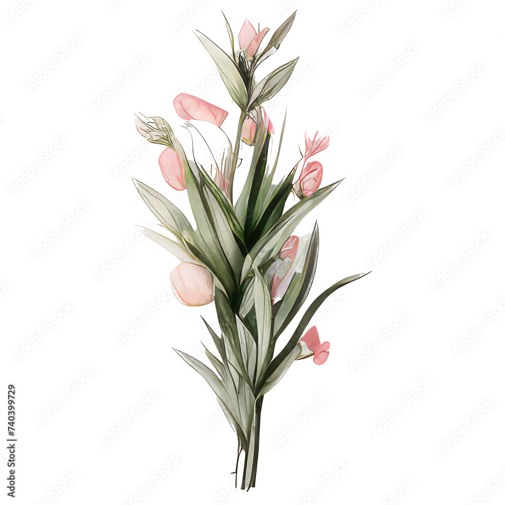 Fototapeta premium watercolor flowers Illustration flower arrangement or bouquet colorful spring flowers, Perfectly for Wedding with flowers, arrangements for greeting card or invitation design