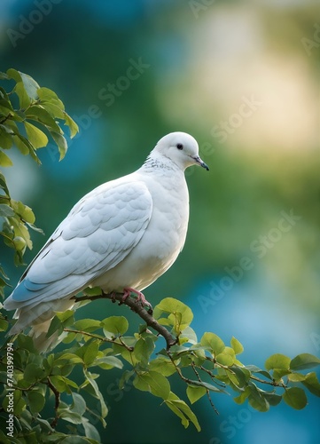 white dove perched on a branch