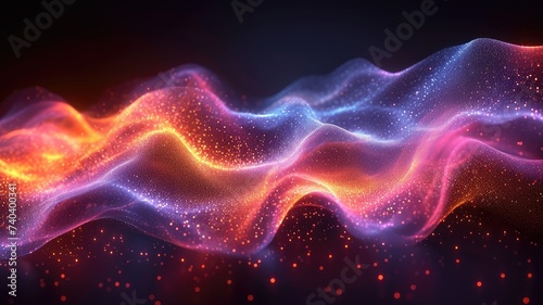 dynamic neon light waves. energy and motion background