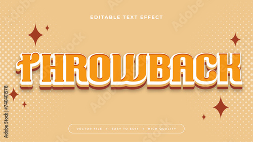 Yellow white and red throwback 3d editable text effect - font style photo