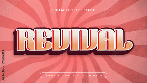 Pink red and orange revival 3d editable text effect - font style