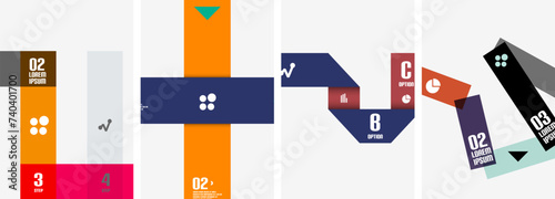 Set of infographic lines poster backgrounds. Vector illustration For Wallpaper, Banner, Background, Card, Book Illustration, landing page