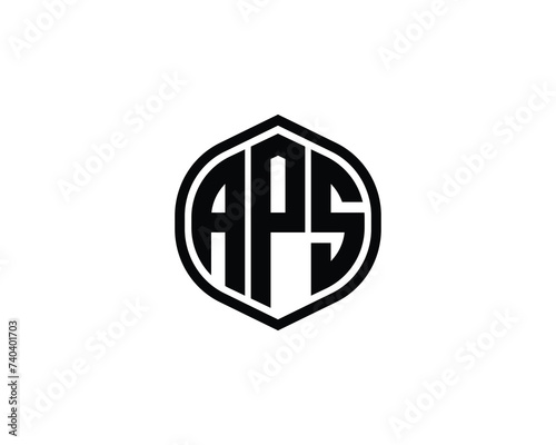 APS logo design vector template photo