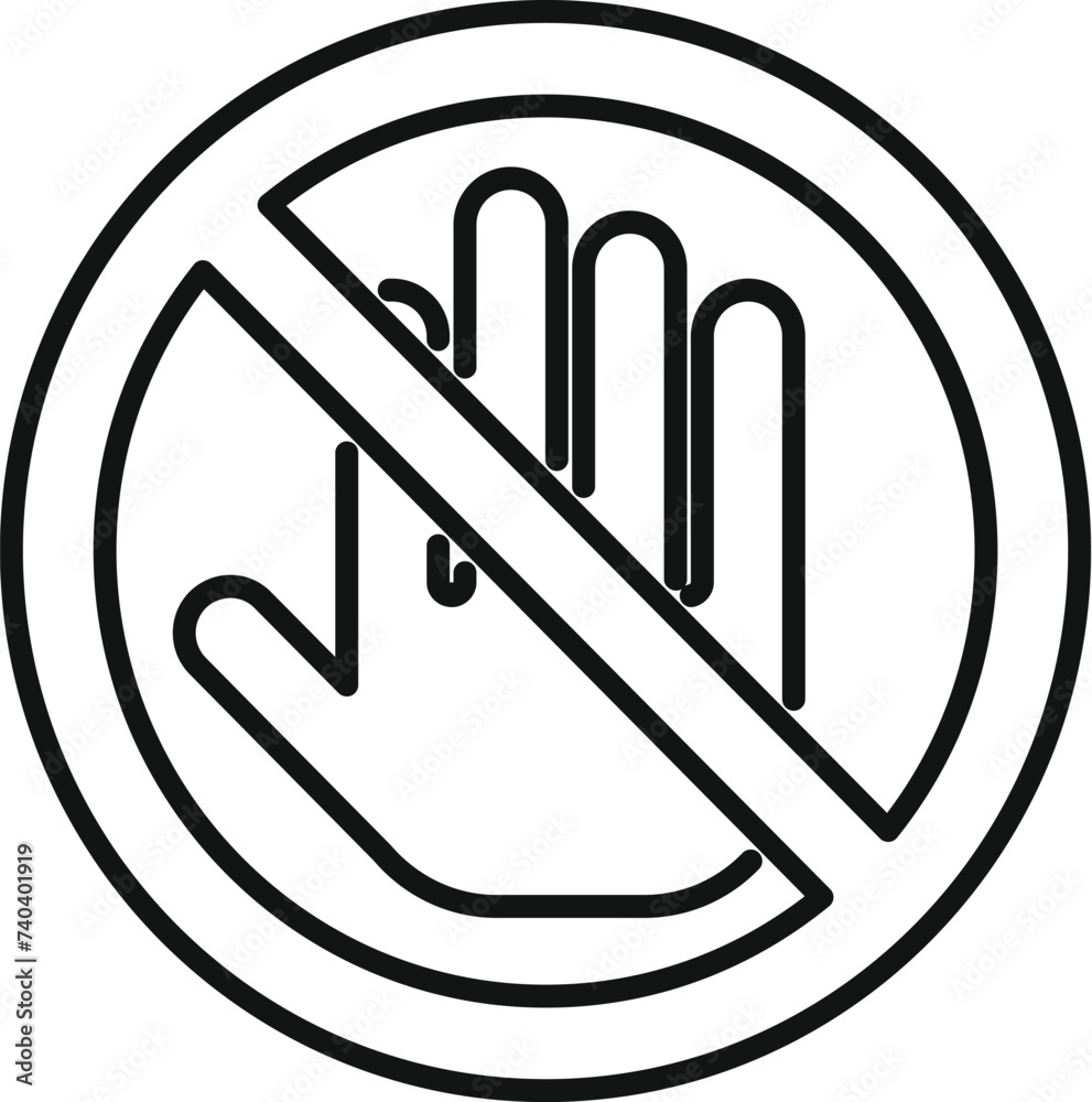 Avoid contact sign icon outline vector. Handle touch. Space sign health Avoid contact sign icon outline vector. Handle touch. Space sign health
