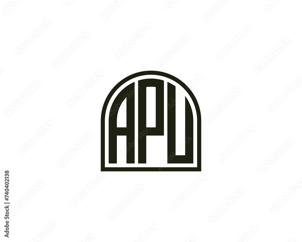 APU logo design vector template