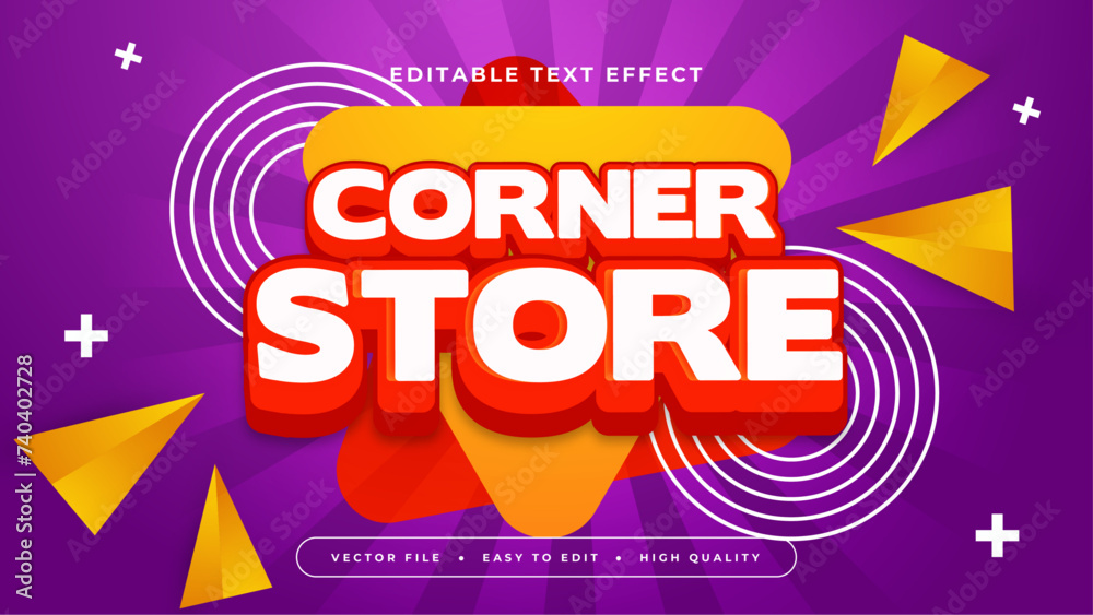Colorful corner store 3d editable text effect - font style