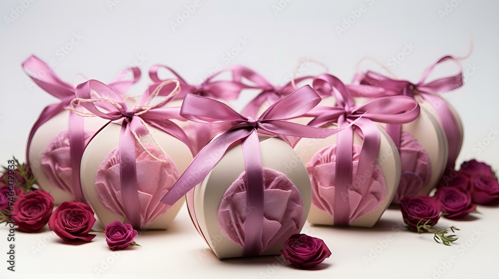 Fresh tulips flowers and gift or present box celebration concept.
