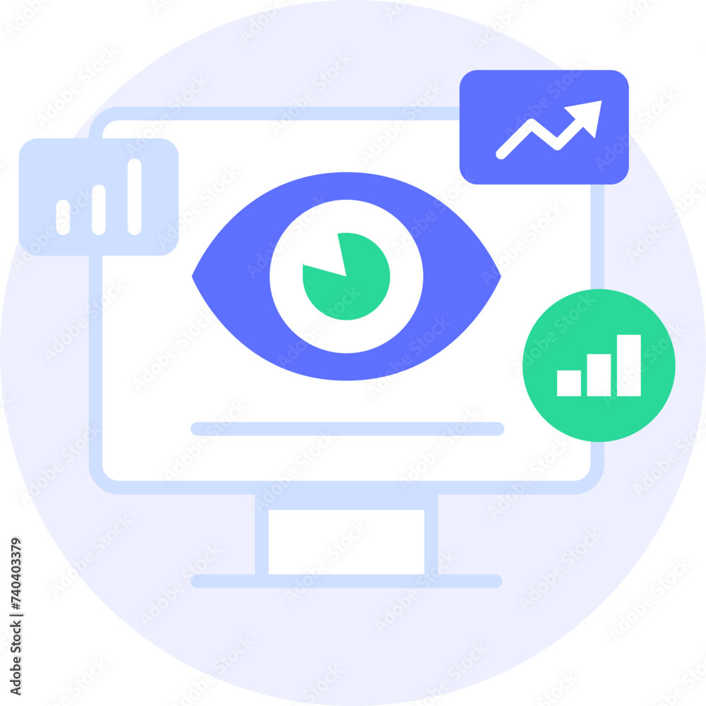 monitoring and evaluation modern icon illustration monitoring and evaluation modern icon illustration