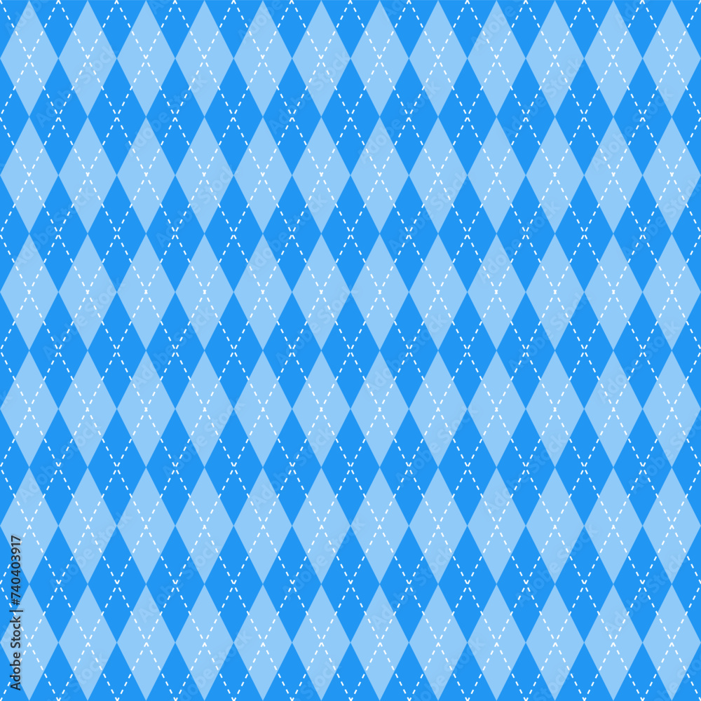 Blue shade argyle pattern. Argyle vector pattern. Argyle pattern. Seamless geometric pattern for clothing, wrapping paper, backdrop, background, gift card, sweater.	