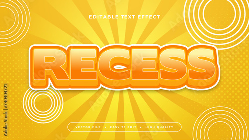 Ornage and yellow recess 3d editable text effect - font style