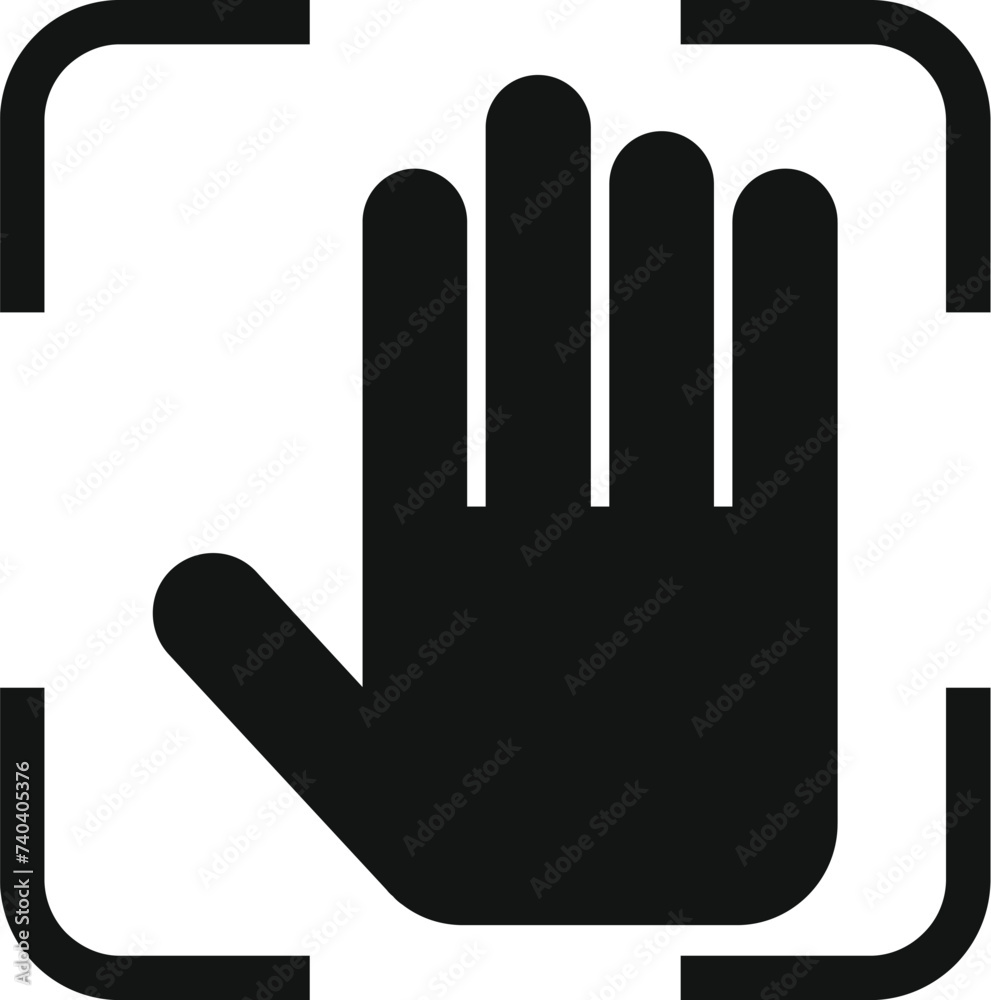 Palm verification icon simple vector. Bio smart scan. Signature id scanner Palm verification icon simple vector. Bio smart scan. Signature id scanner