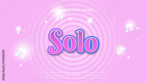 Purple violet and white solo 3d editable text effect - font style