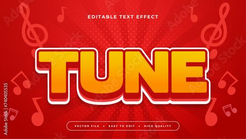 Red and orange tune 3d editable text effect - font style