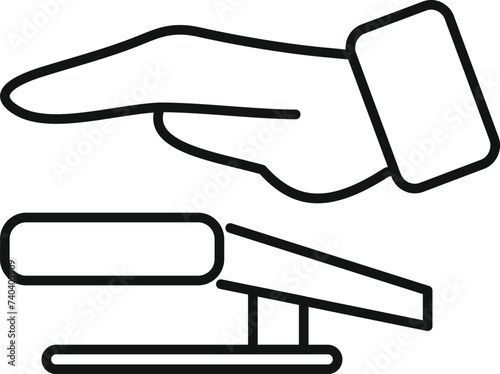 Push palm scanning icon outline vector. Security system. Voice identity code