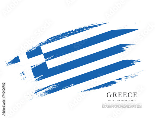 Flag of Greece, brush stroke background