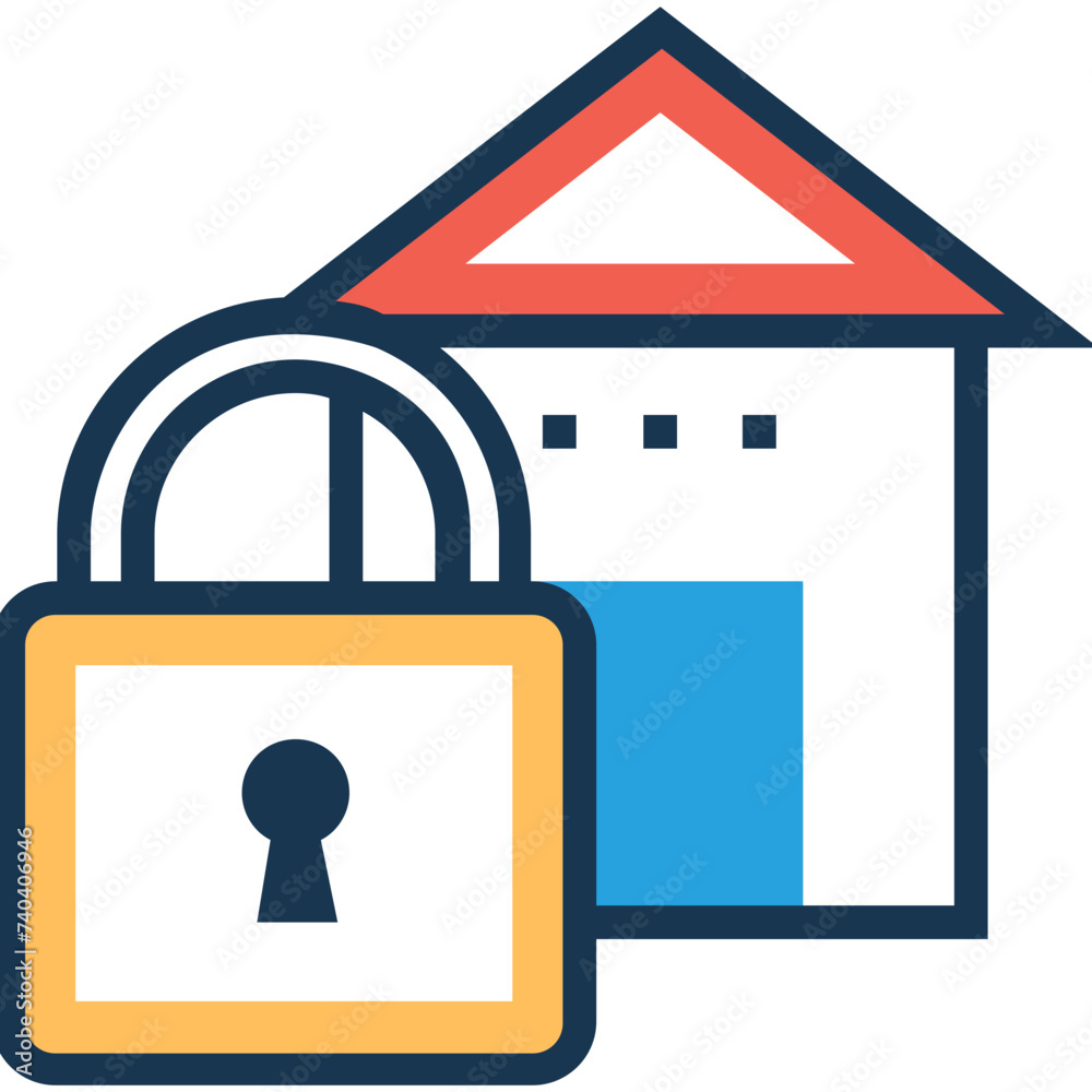 Fotografie An icon of security flat design