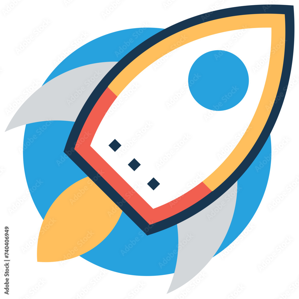A startup icon in flat design A startup icon in flat design