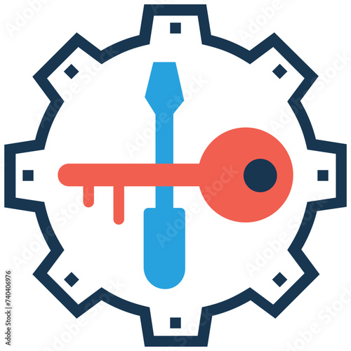 Modern flat icon of a setup